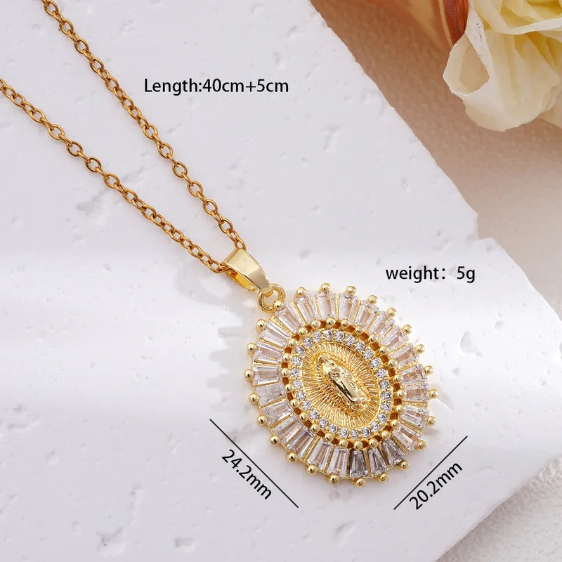 18k Gold Plated 304 Stainless Steel Maria Pendant Necklace