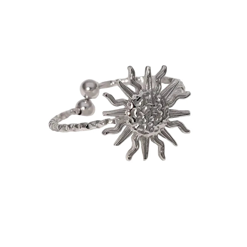 18K Gold Sun 304 Stainless Steel Open Ring