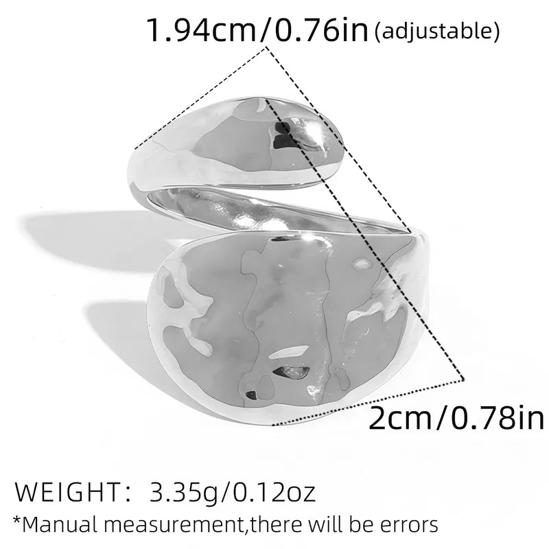 18K Gold Plated Stainless Steel Geometric Open Ring