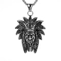 Indian Head Stainless Steel Pendant Necklace
