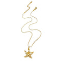 18k Gold Plated Starfish 304 Stainless Steel Pendant Necklace