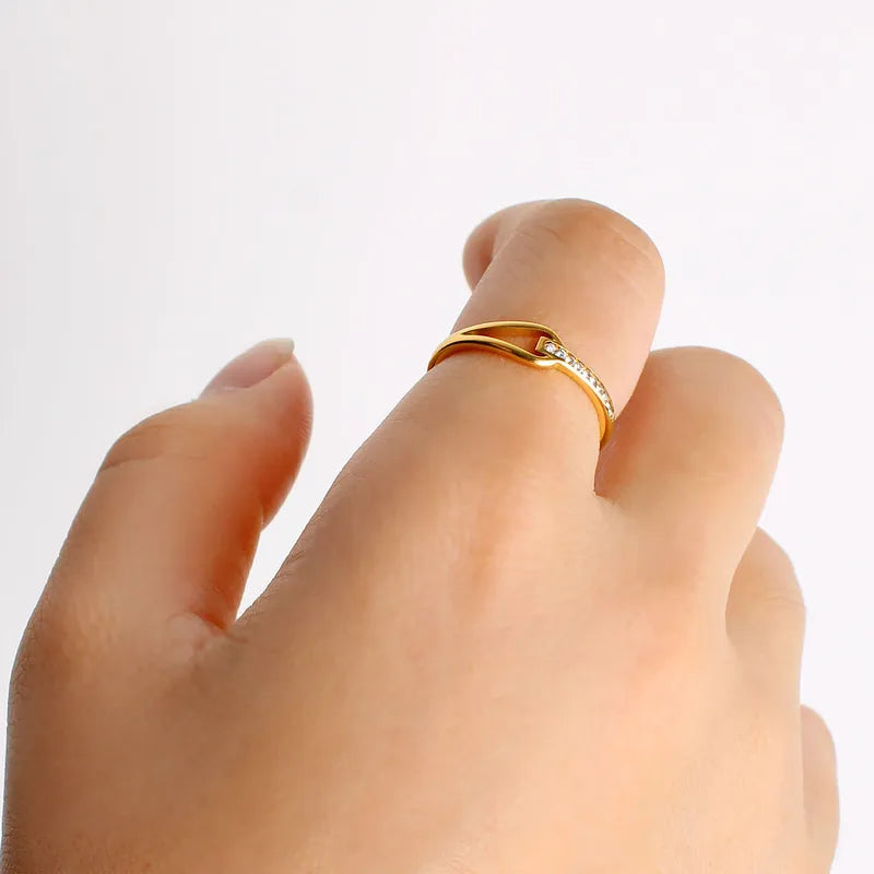 18K Gold Plated Water Droplets Solid Color 304 Stainless Steel