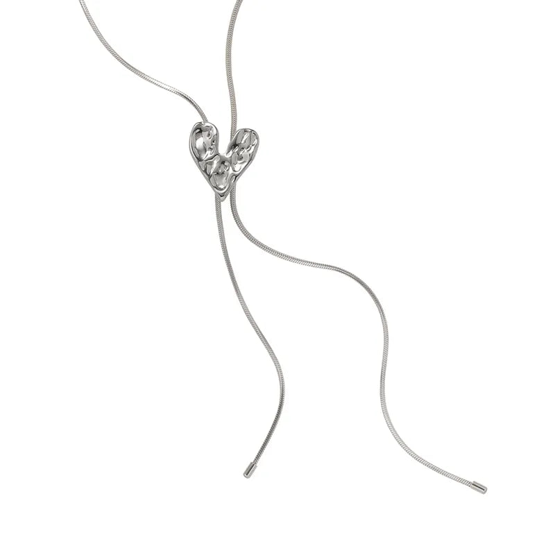 Tassel Heart Shape 304 Stainless Steel Sweater Chain