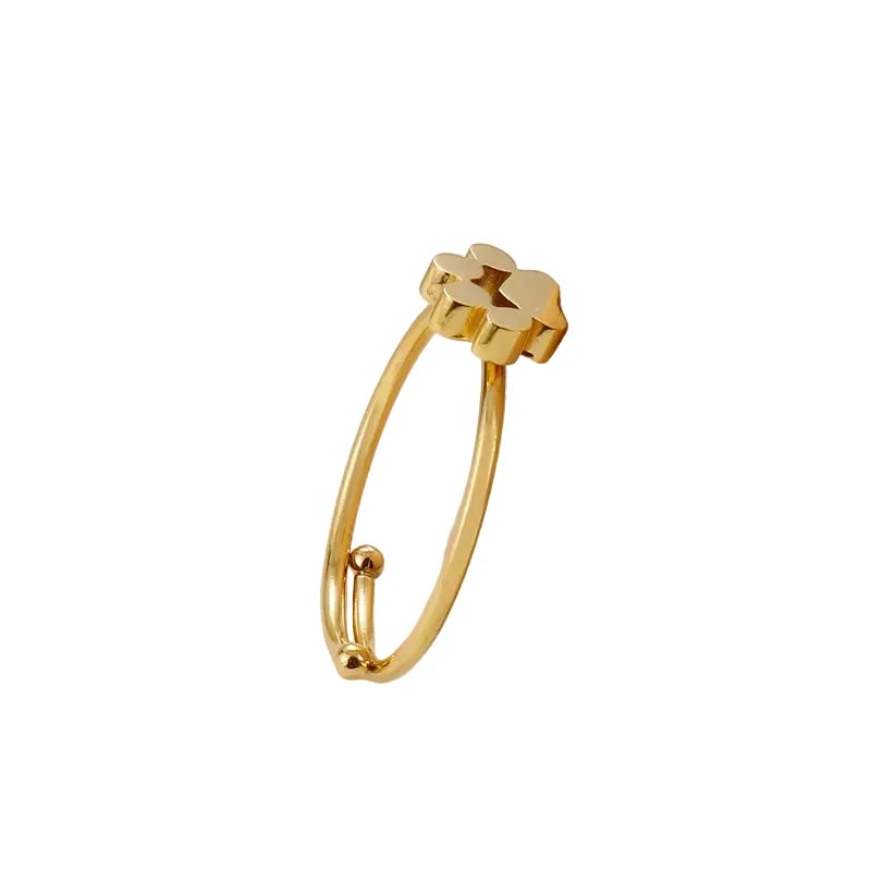 Paw Stainless Steel Polishing Gold Plated Ring