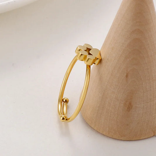 Paw Stainless Steel Polishing Gold Plated Ring