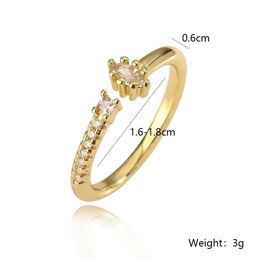 18k Gold Plated Zircon Open Ring