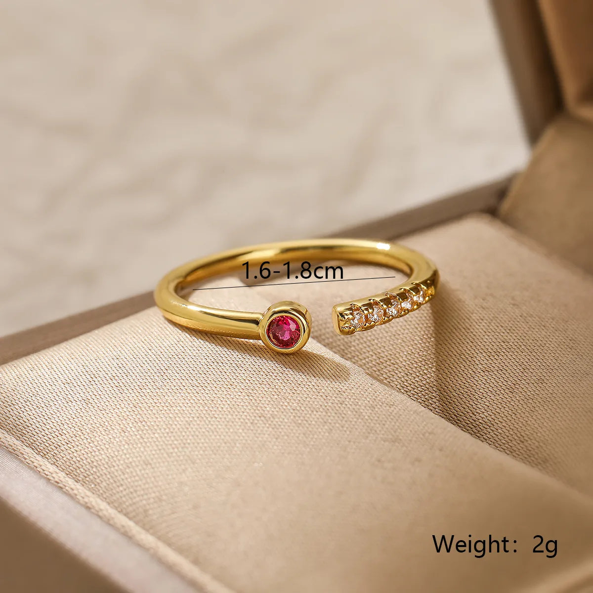 18k Gold Plated Zircon Open Ring