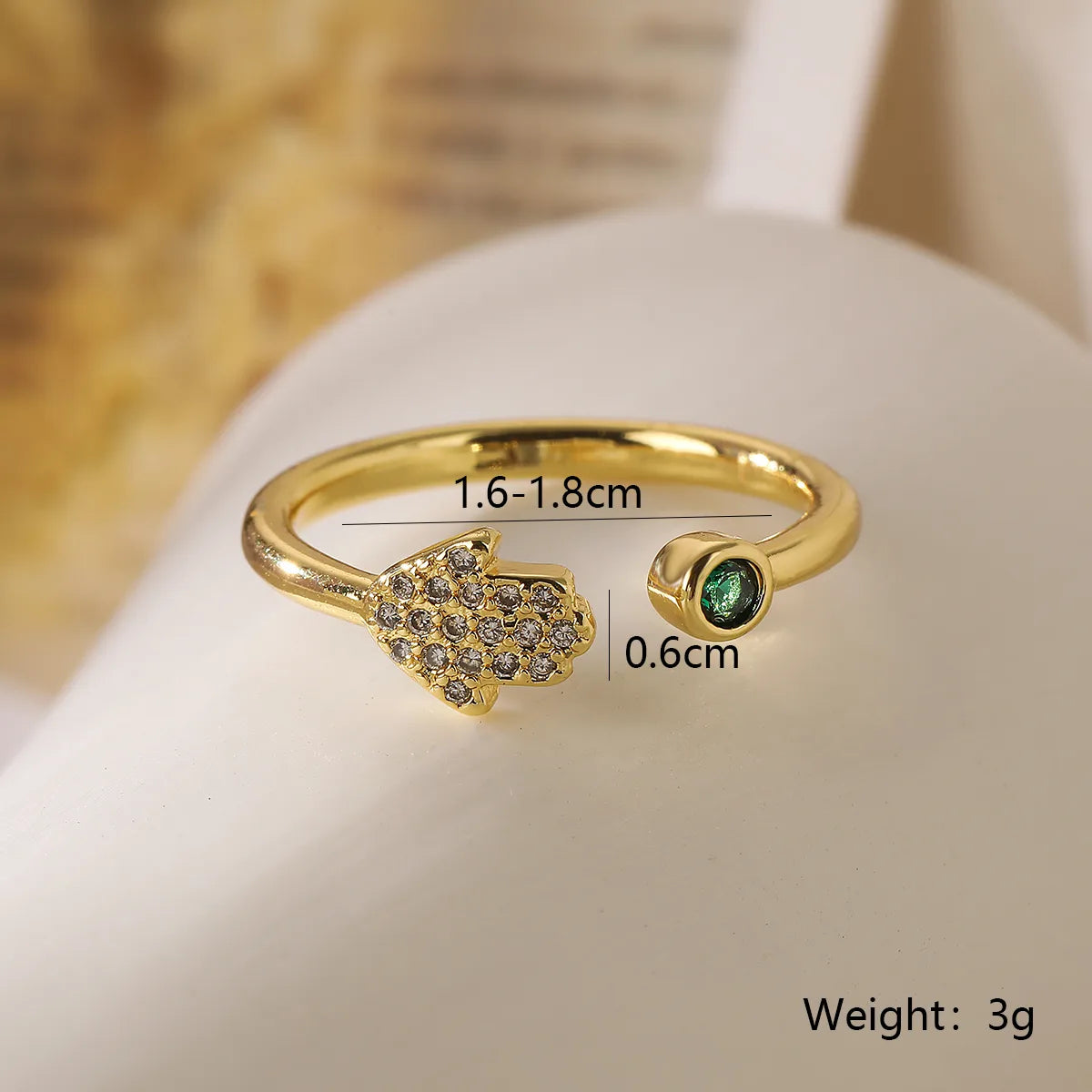 18k Gold Plated Zircon Open Rings