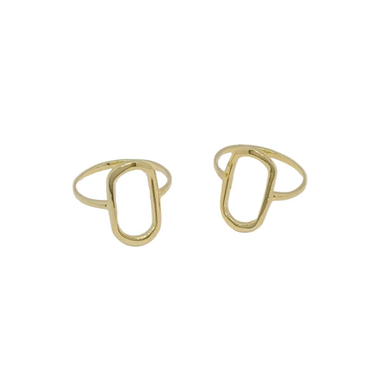 18K Gold Filled Thin Oval Ring