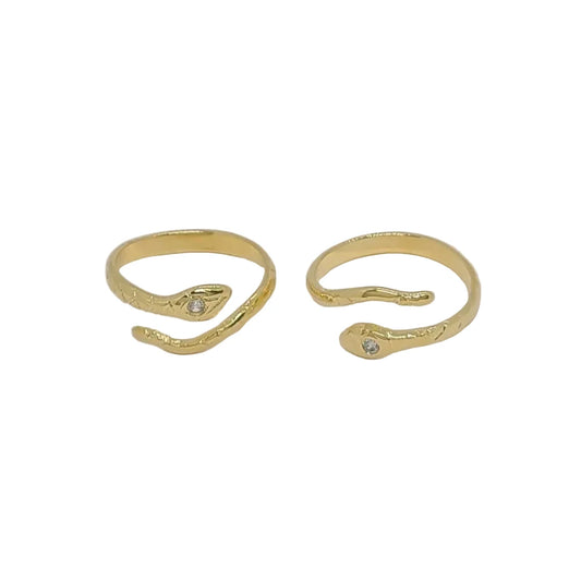 18K Gold Filled Snake Zircon Ring