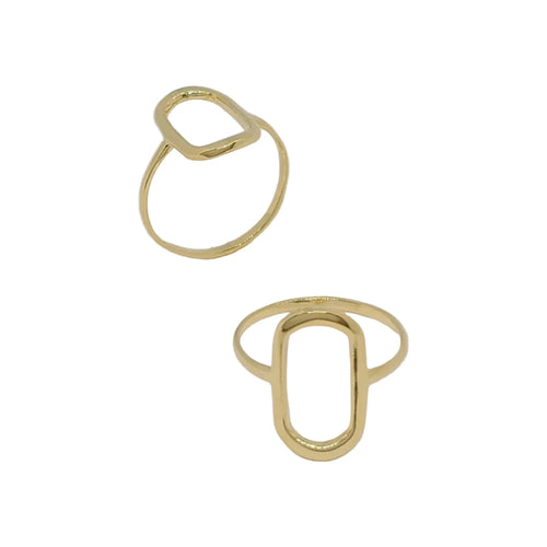 18K Gold Filled Thin Oval Ring