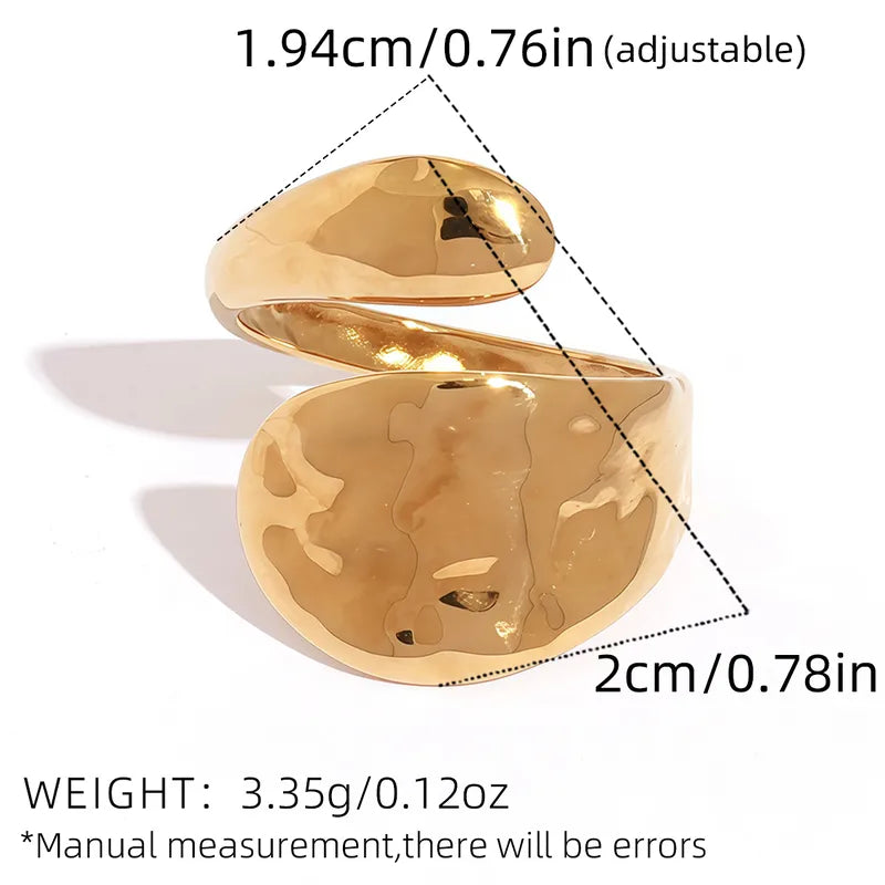 18K Gold Plated Stainless Steel Geometric Open Ring