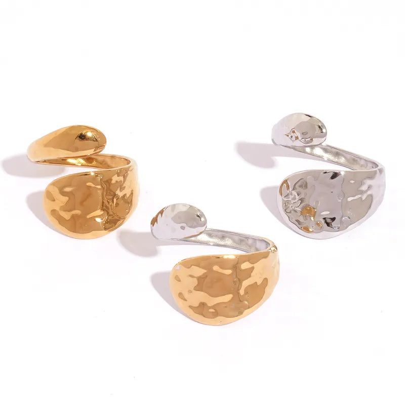 18K Gold Plated Stainless Steel Geometric Open Ring