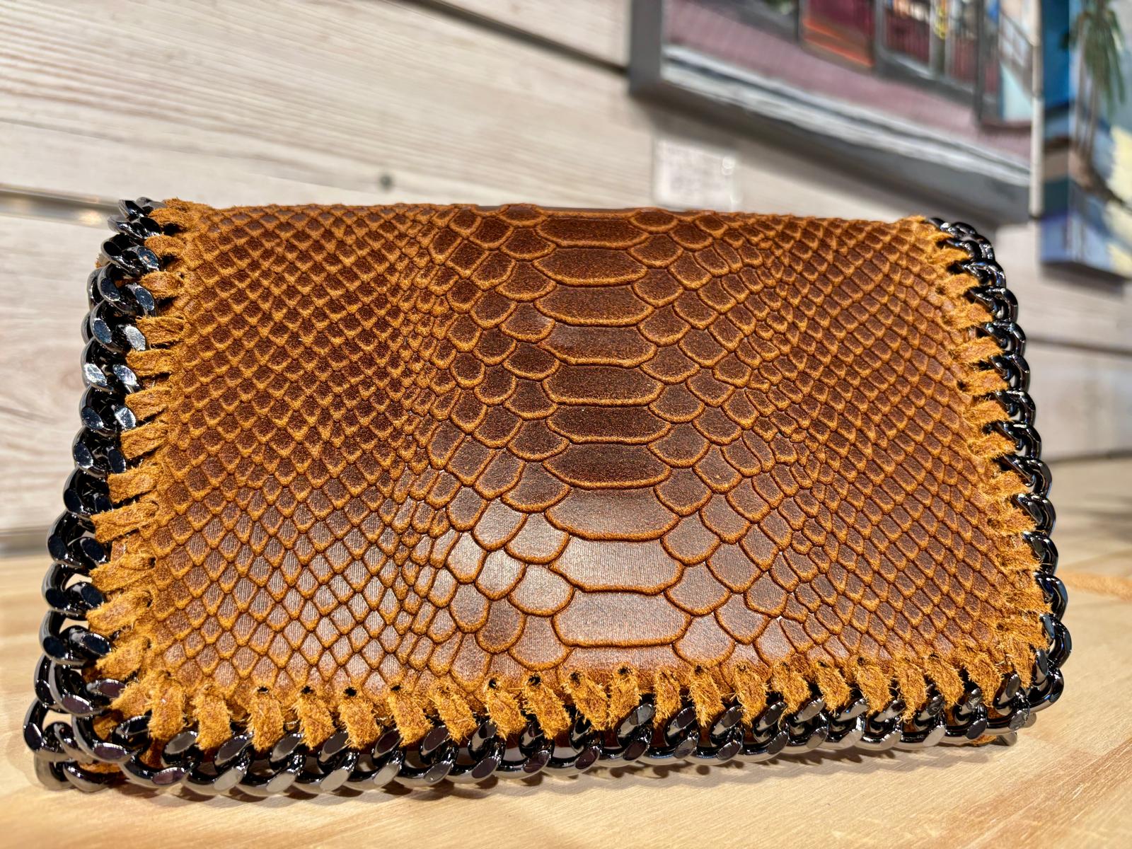 Italian Leather Snake Pattern Hand Bag