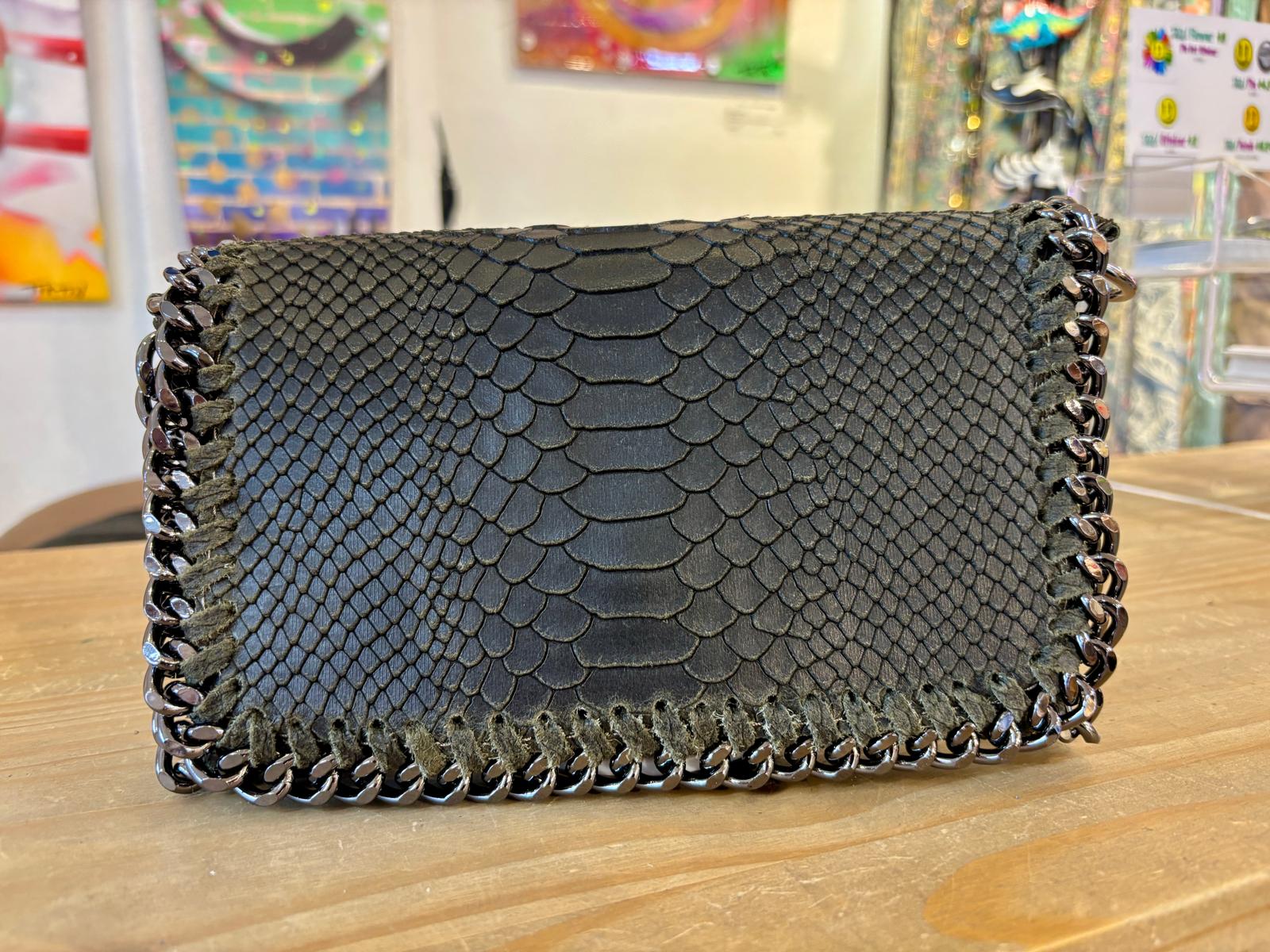 Italian Leather Snake Pattern Hand Bag