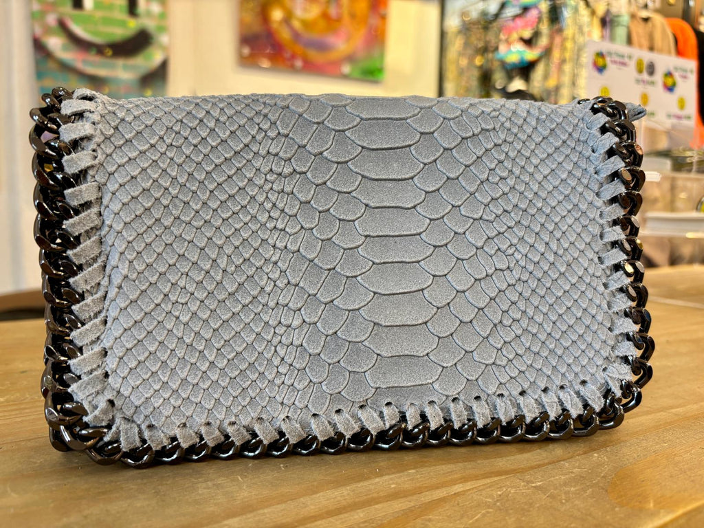 Italian Leather Snake Pattern Hand Bag