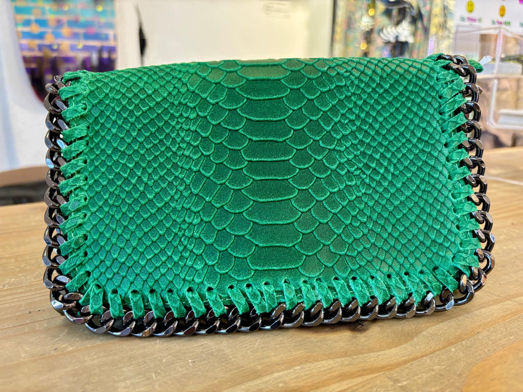 Italian Leather Snake Pattern Hand Bag