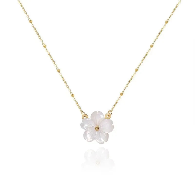 Flower 304 Stainless Steel Pendant Necklace