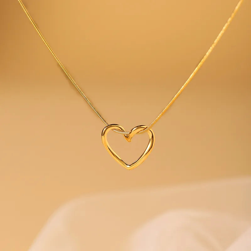 Heart Shape 18K Gold Plated Pendant Necklace
