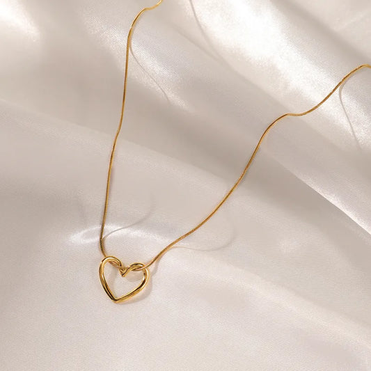 Heart Shape 18K Gold Plated Pendant Necklace