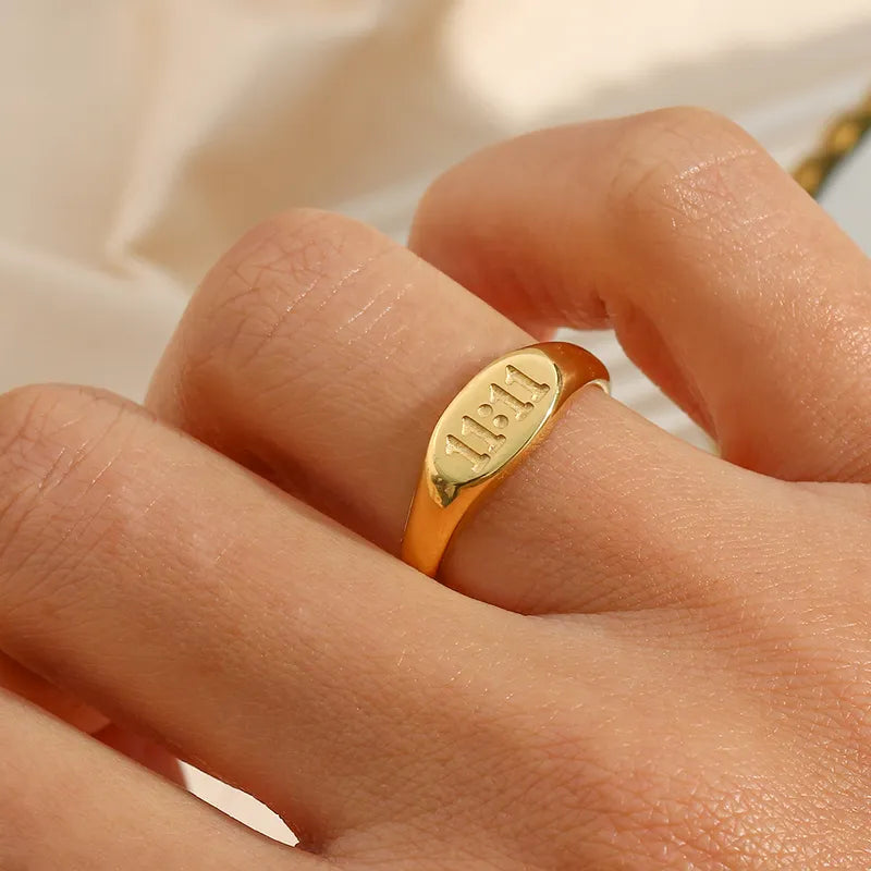 11:11  Number 18K Gold Plated Ring