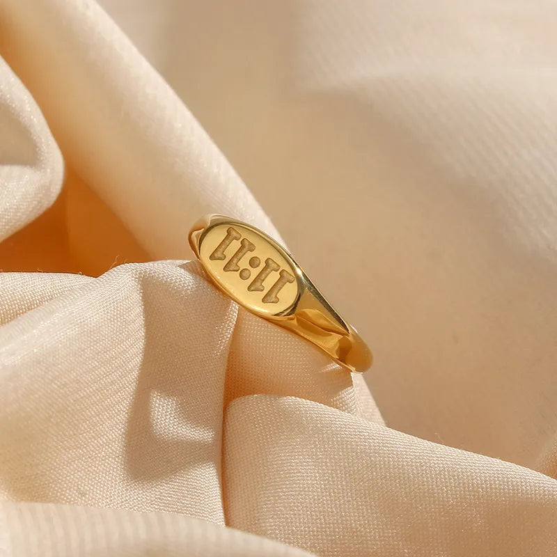 11:11  Number 18K Gold Plated Ring
