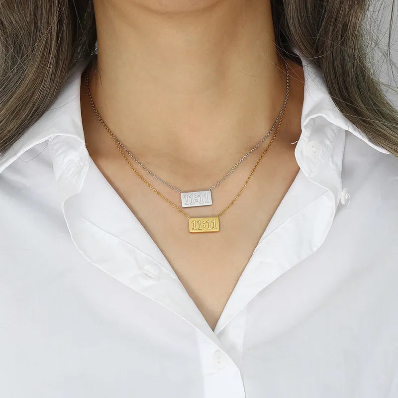 Number 11:11 304 Stainless Steel 18K Gold Plated Necklace