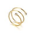 Geometric 18K Gold Plated Stainless Steel Zircon Ring