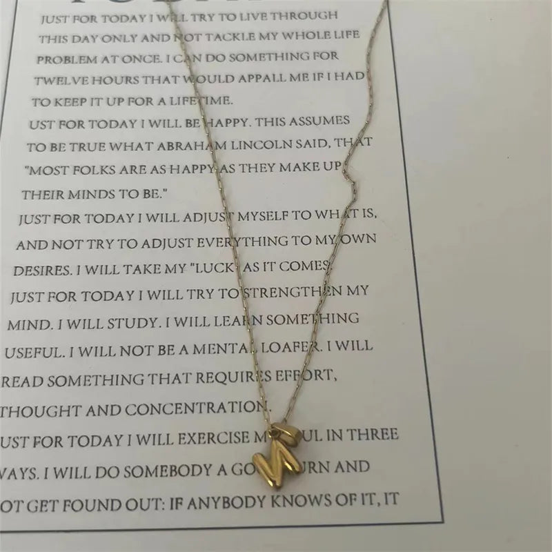 Letter 304 Stainless Steel Plating Pendant Necklace